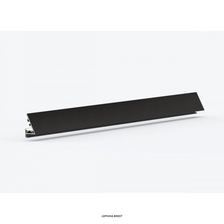 Микроплинтус Laconistiq Light (под подсветку) Черный анодированный 25х16х5х2450мм, 7 зажимов в комплекте