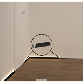 Микроплинтус Laconistiq Light (под подсветку) Черный анодированный 25х16х5х2450мм, 7 зажимов в комплекте - 1