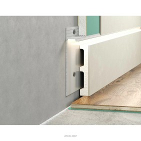 Скрытый плинтус LACONISTIQ REGULAR, под подсветку, черный МУАР RAL9005 (80х13х3000мм) - 2
