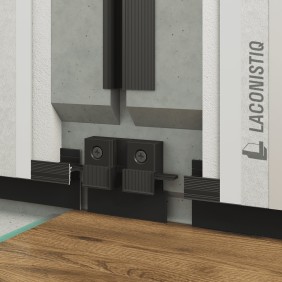 Соединитель FIXAT-T, для теневого плинтуса LIGHT DOORS и теневой рейки CLASSIC, Черный Муар (73х55х16мм) полимерный. - 3