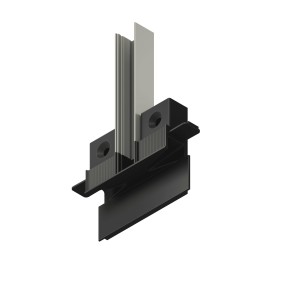 Соединитель FIXAT-T, для теневого плинтуса LIGHT DOORS и теневой рейки LIGHT mini, Черный Муар (73х55х16мм) полимерный. - 0