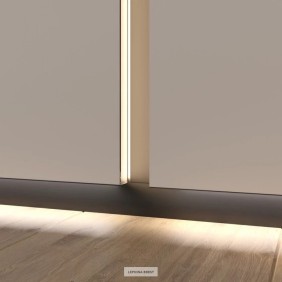 Теневая рейка LACONISTIQ Light Св. золото анодированное (45,7*15,45*3000мм.) под подсветку, вставка FLEX в комплекте - 0