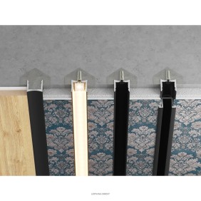 Защелка для теневой рейки Light MINI под обои, Светлое золото Анод (11,3*16*3000мм) - 3
