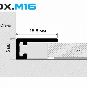 Мини-плинтус OXIFORM Minimal OX.M16, черный анод, 7 зажимов в комплекте - 2