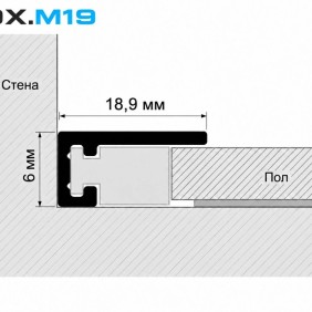 Мини-плинтус OXIFORM Minimal OX.M19, черный анод, 7 зажимов в комплекте - 2
