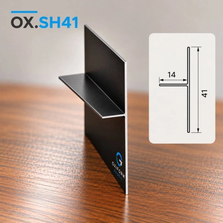 Плинтус с теневым зазором OXIFORM Shadow OX.SH41, черный анод