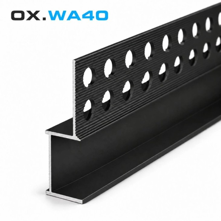 Плинтус с теневым зазором OXIFORM Wall OX.WA40, черный