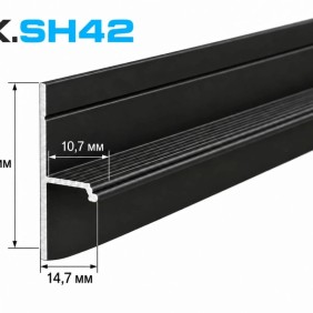 Плинтус с теневым зазором OXIFORM Shadow OX.SH42, черный анод