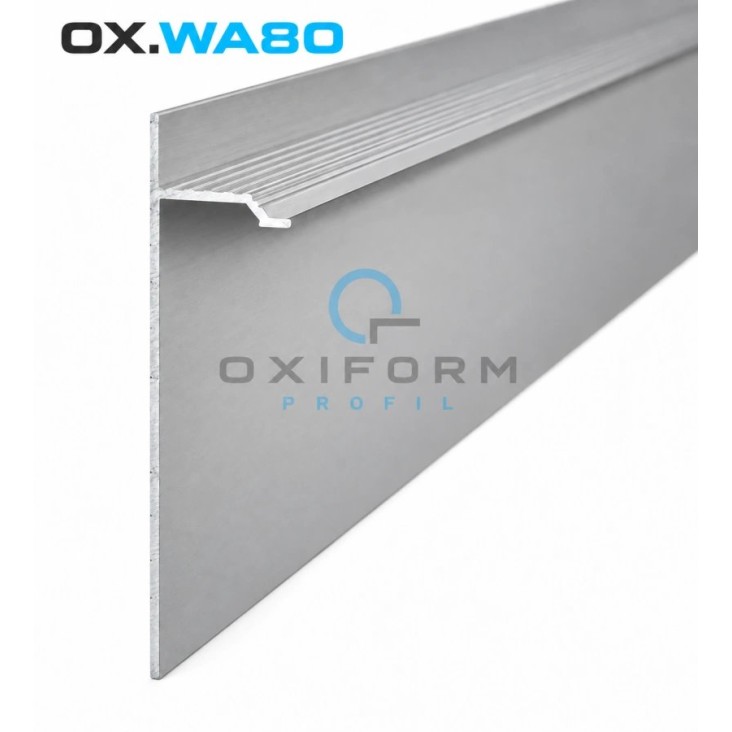 Плинтус скрытого монтажа OXIFORM Wall OX.WA80, без покрытия