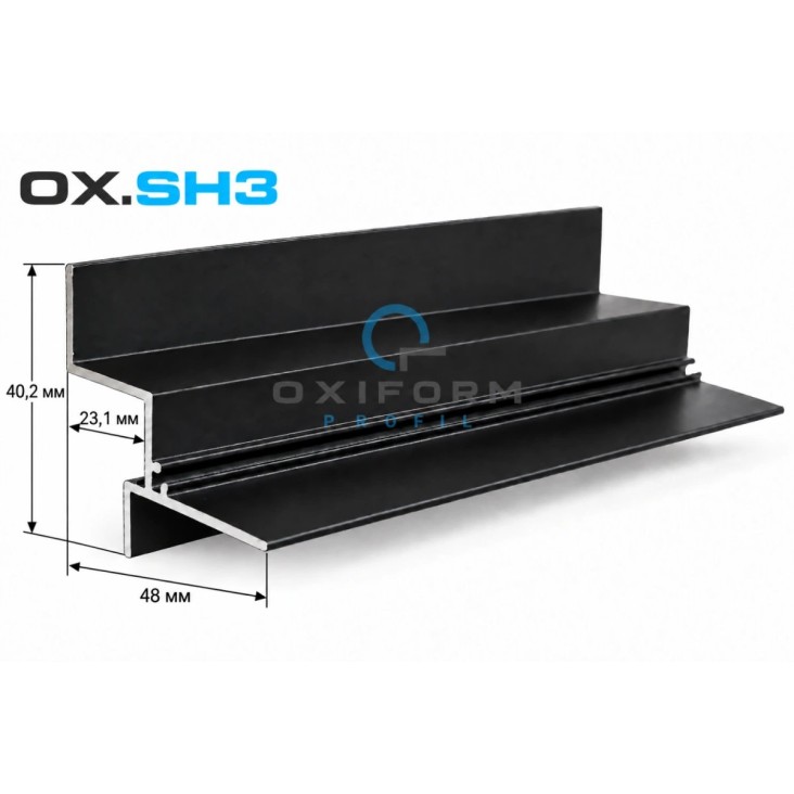 Карниз потолочный с теневым зазором OXIFORM Shadow OX.SH3, черный