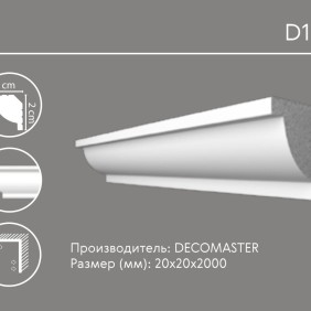 Карниз гладкий D 132 (плинтус потолочный)