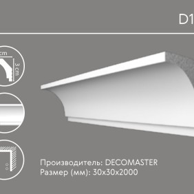 Карниз гладкий D 115 (плинтус потолочный)
