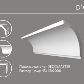 Карниз гладкий D 109 (плинтус потолочный)