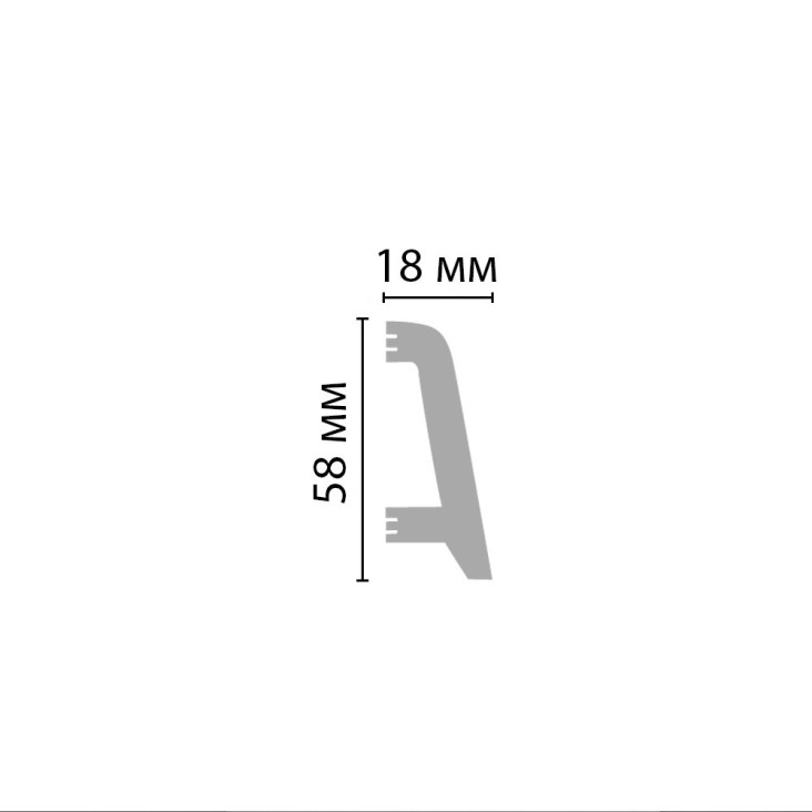 Плинтус напольный D231 Decomaster (58*18*2000 мм)