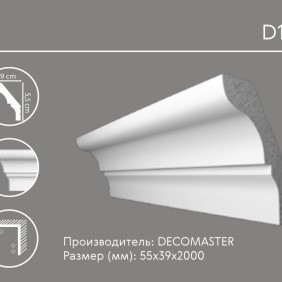 Карниз гладкий D 112 (плинтус потолочный) - 1