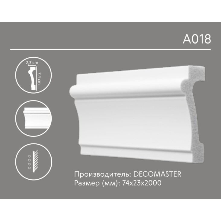 Молдинг гладкий A018 Decomaster