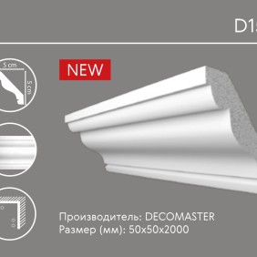 Карниз гладкий D 155 (плинтус потолочный)
