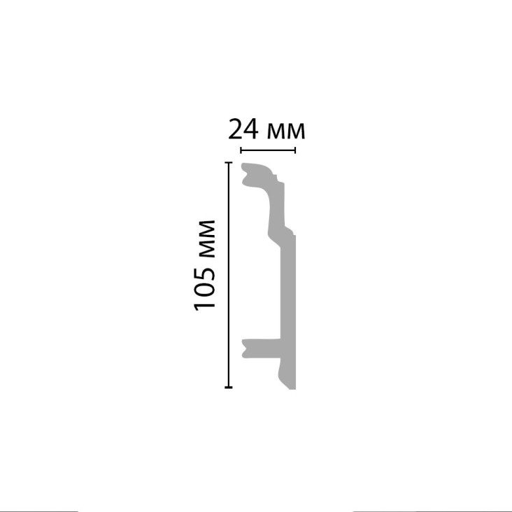 Плинтус напольный A155 Decomaster (105*24*2000 мм)