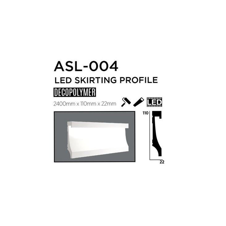 Плинтус напольный под подсветку ASL004