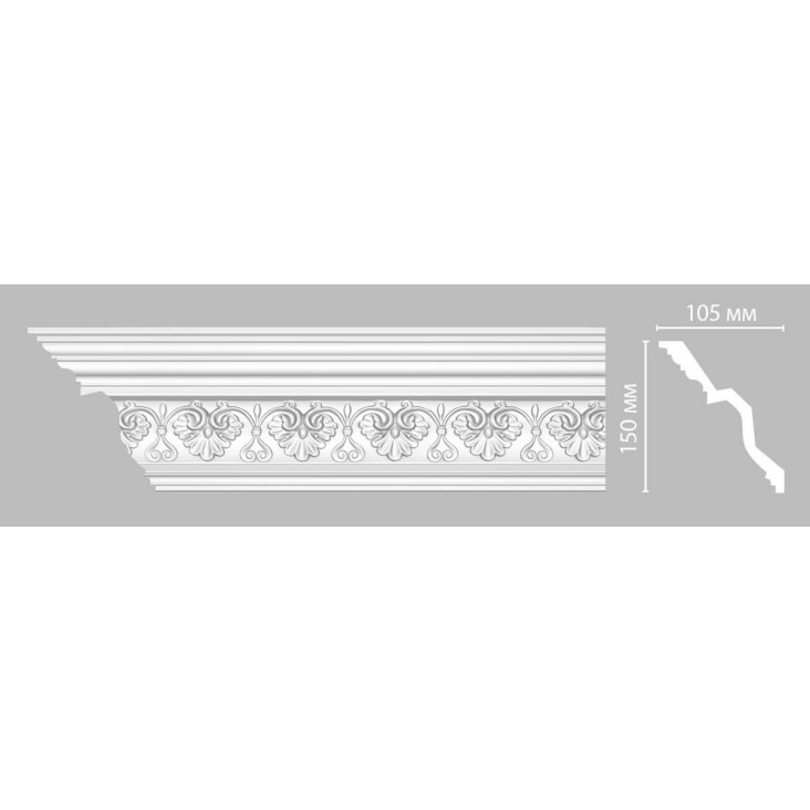 Карниз с орнаментом DT9852 (плинтус потолочный)