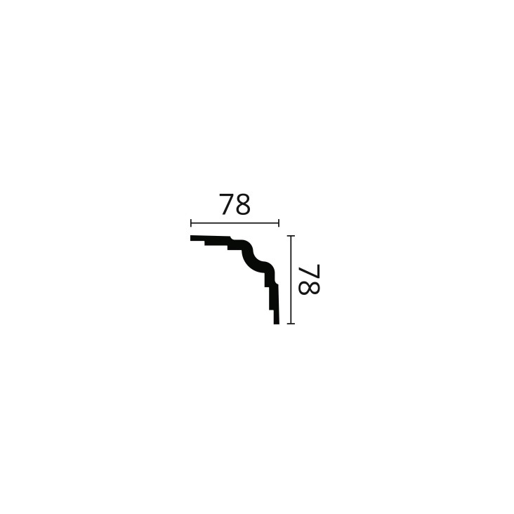 Карниз гладкий WT25 (плинтус потолочный) Wallstyl