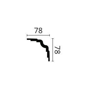 Карниз гладкий WT25 (плинтус потолочный) Wallstyl - 1