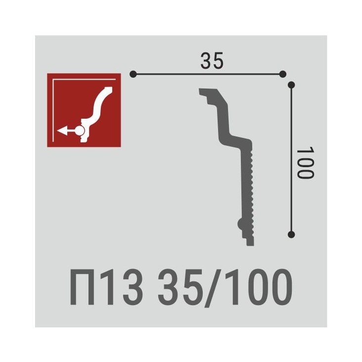 Плинтус потолочный Де-Багет П13 35/100 (ИУ)