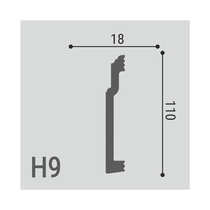 Плинтус напольный XPS POLYMER Н9 110/18