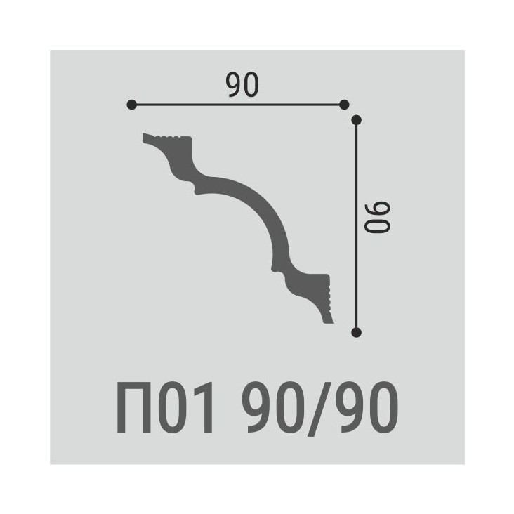 Плинтус потолочный Де-Багет П01 90/90