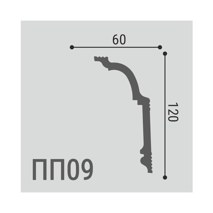 Карниз XPS POLYMER ПП09 120/60