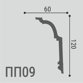 Карниз XPS POLYMER ПП09 120/60 - 1