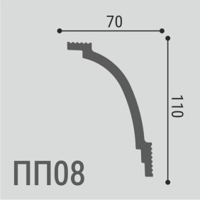 Карниз XPS POLYMER ПП08 110/70 - 1