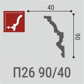 Плинтус потолочный Де-Багет П26 90/40 - 1