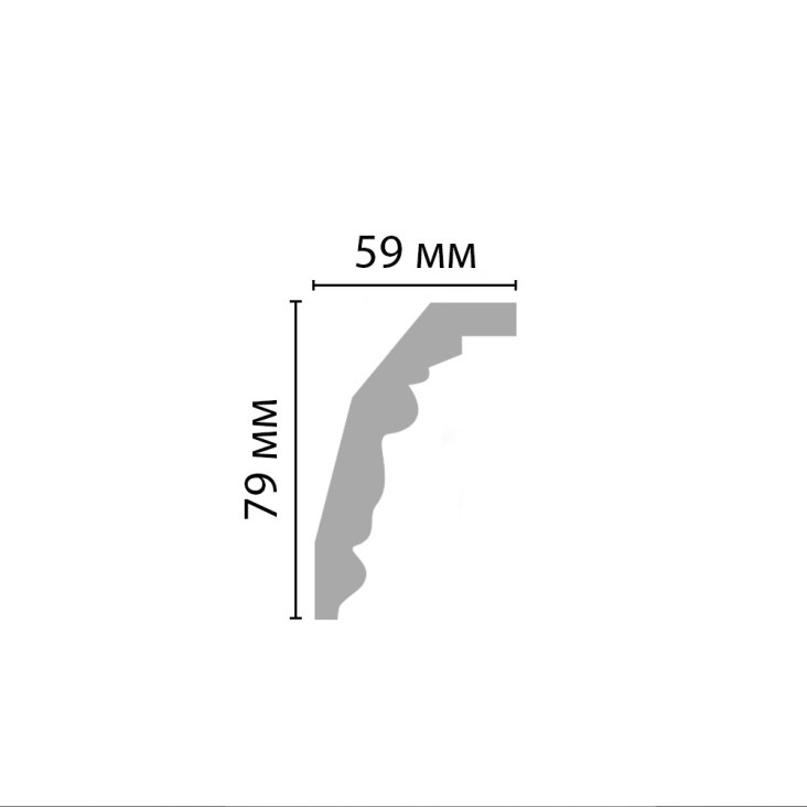 Плинтус потолочный с рисунком 95323A Decomaster (79*59*2400мм)
