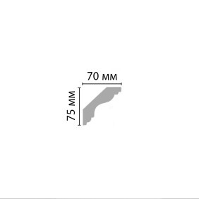 Плинтус потолочный гладкий DP-339A Decomaster (75*70*2400мм) - 1