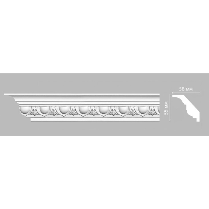 Плинтус потолочный с рисунком DT-13A Decomaster (55*58*2400мм)
