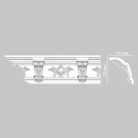 Плинтус потолочный с рисунком DT-9885 Decomaster (140*170*2400мм)