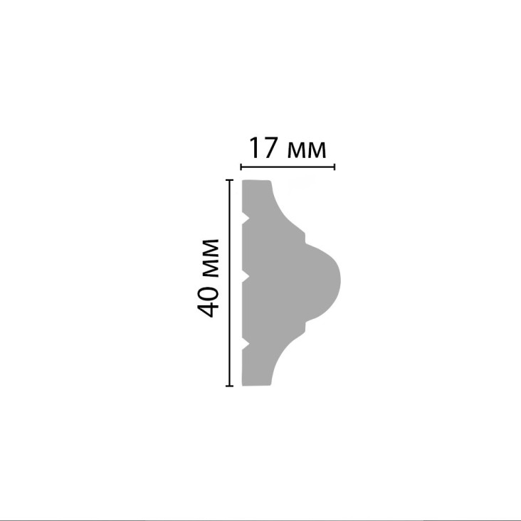 Молдинг гладкий D002-115 Decomaster (40*17*2000мм)