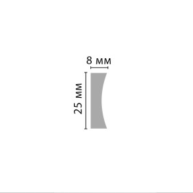 Молдинг гладкий D046-115 Decomaster (25*8*2000мм) - 2