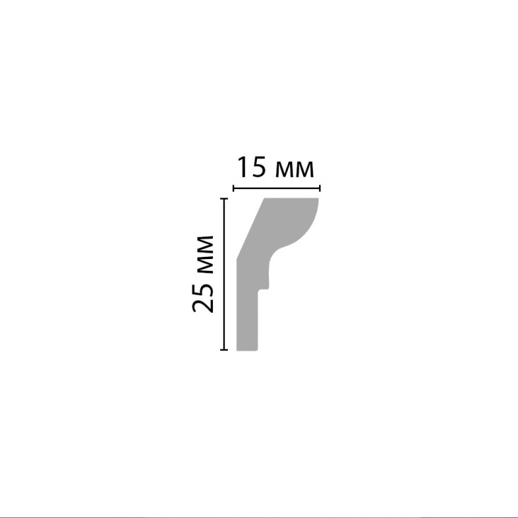 Плинтус потолочный гладкий D111-115 Decomaster (25*15*2000мм)