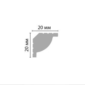 Плинтус потолочный гладкий D132-115 Decomaster (20*20*2000мм) - 2