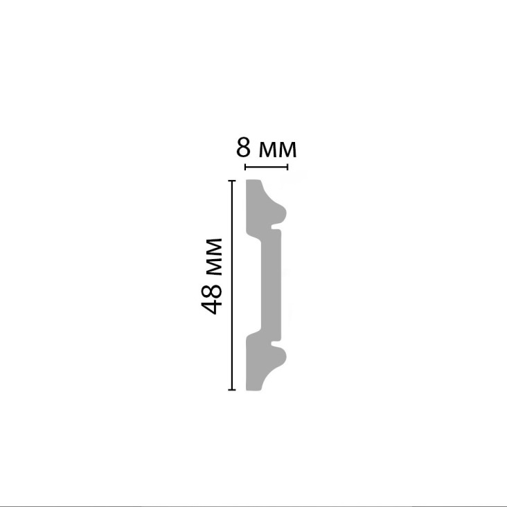 Молдинг гладкий D144-115 Decomaster (48*8*2000мм)