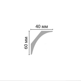 Плинтус потолочный гладкий D212-115 Decomaster (60*40*2000мм) - 2