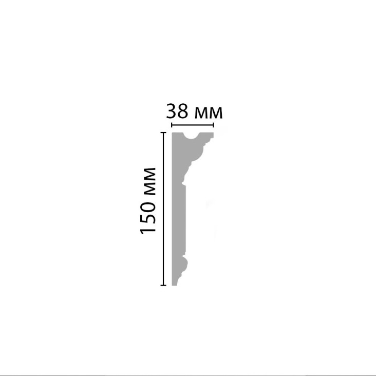 Плинтус потолочный D214-115 Decomaster (150*38*2000мм)