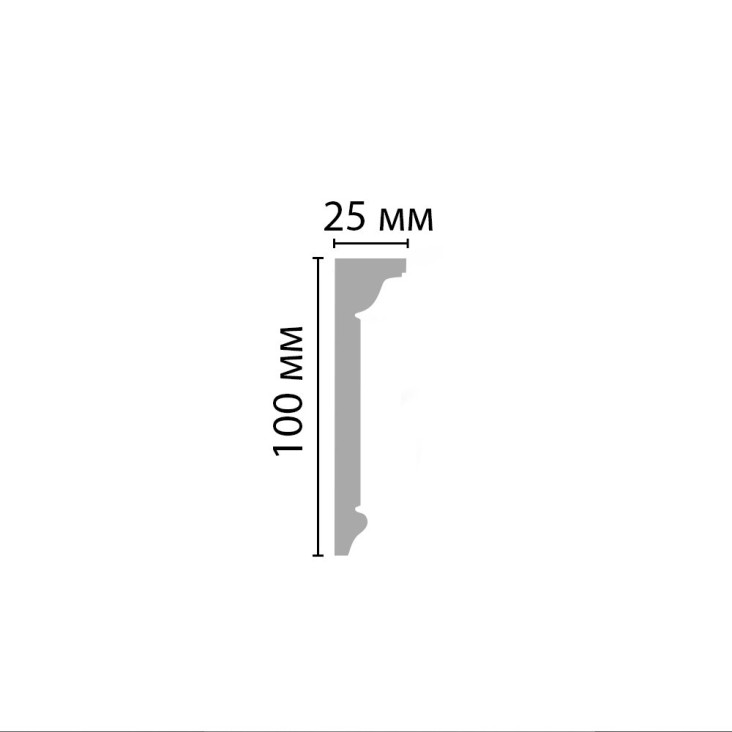 Молдинг гладкий D227-115 Decomaster (100*25*2000мм)