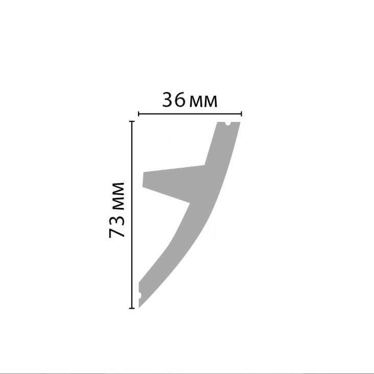 Плинтус потолочный под подсветку D502-115 Decomaster (73*36*2000мм)