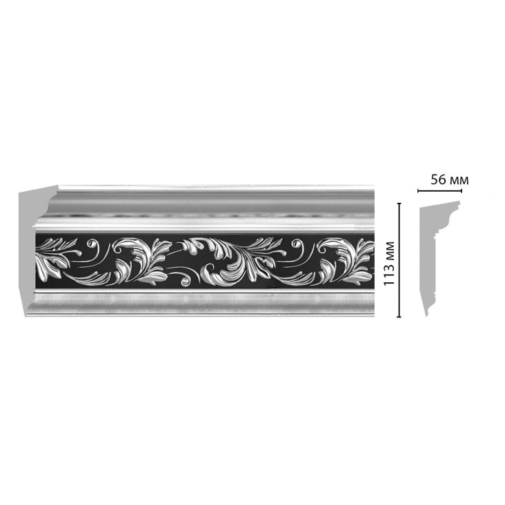 Плинтус потолочный 129D-63 Decomaster (113*56*2400мм)